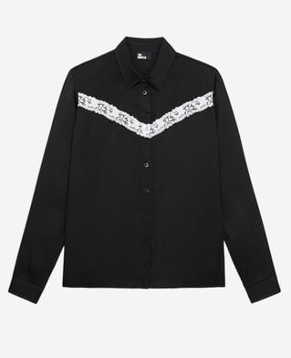 The Kooples F BLACK black shirt with lace detail