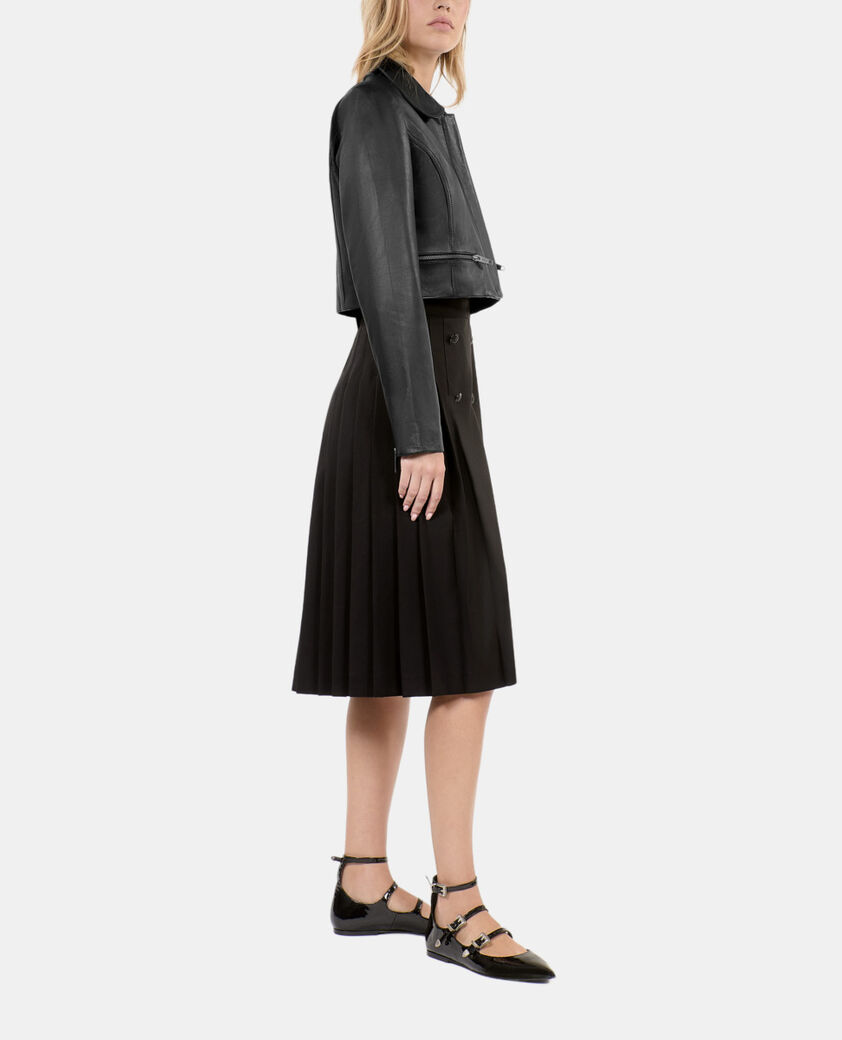 The Kooples WOMEN BLACK black leather jacket