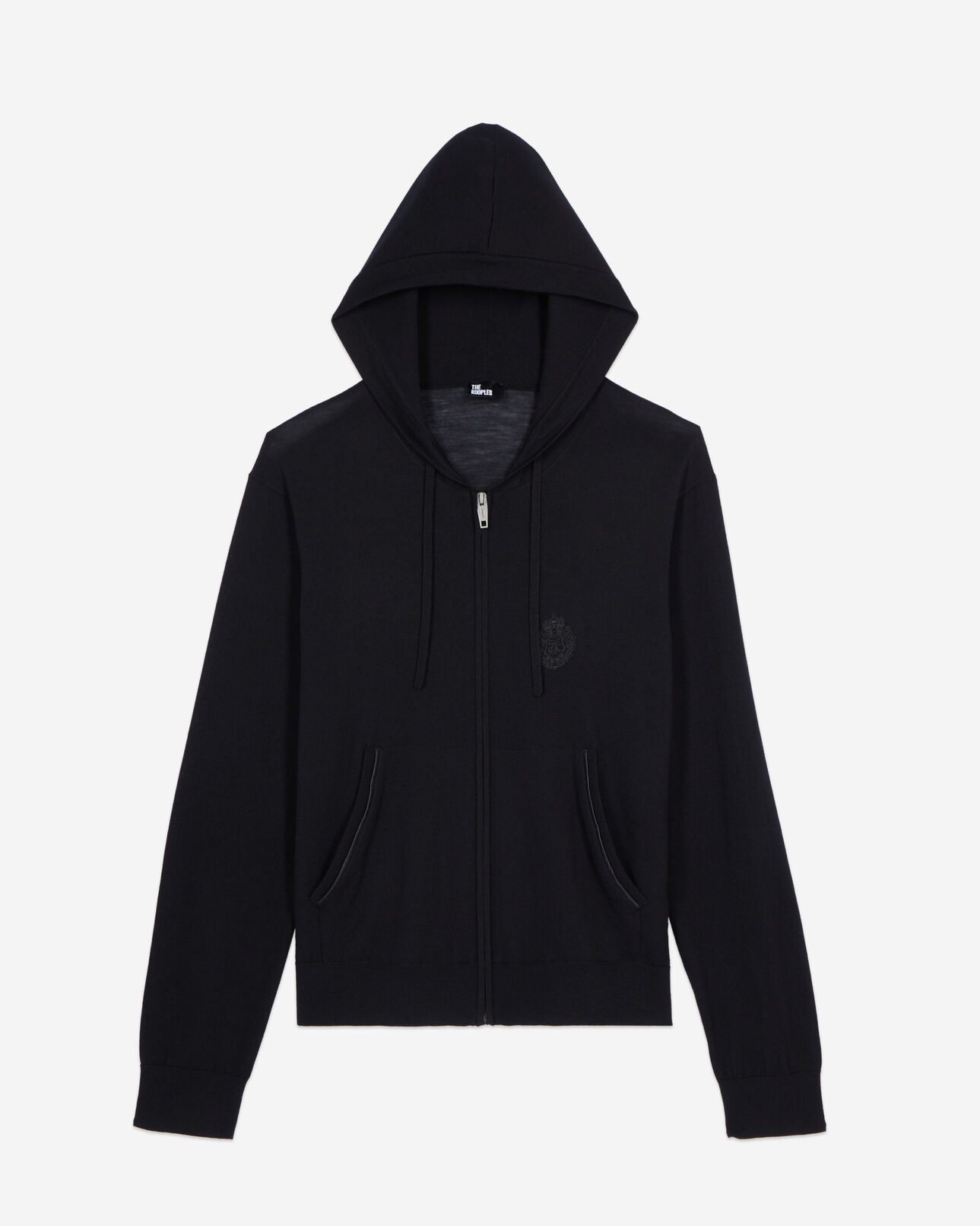 The Kooples MEN BLACK black wool hooded cardigan