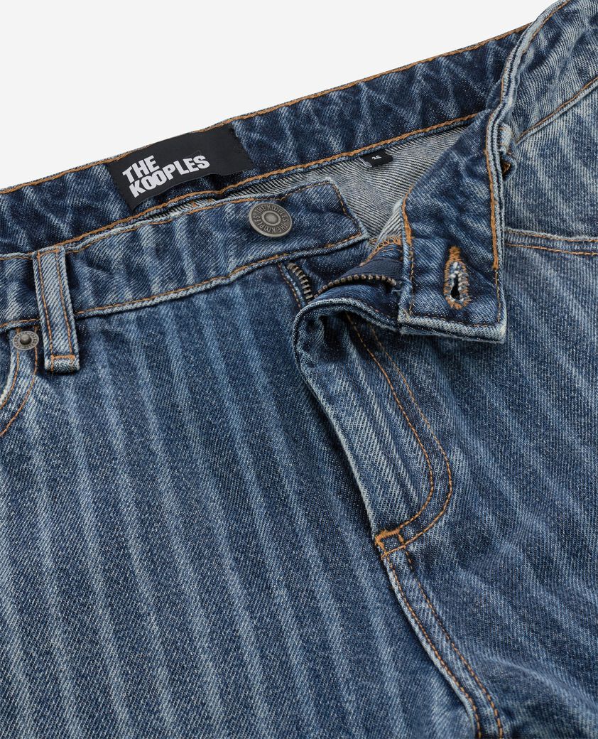 The Kooples FEMME BABY BLUE jean large &agrave; rayures bleu