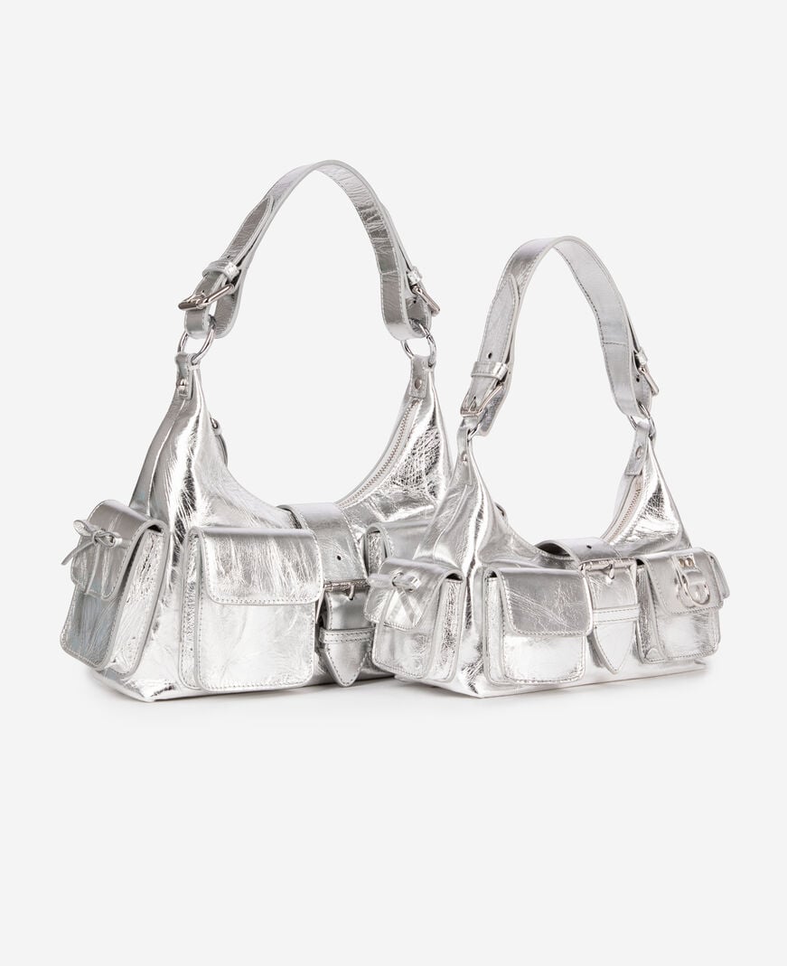 The Kooples MUJER SILVER bolso amelia de piel plateada