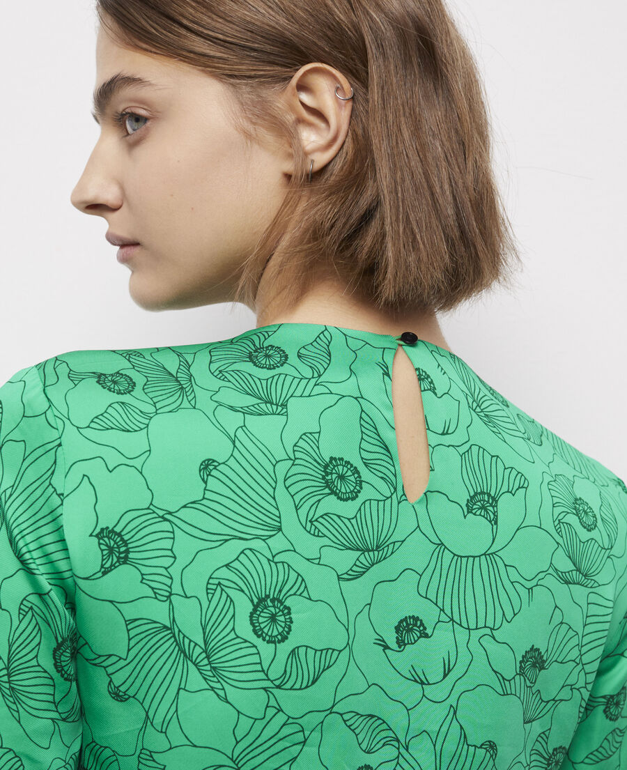 langes kleid mit öffnungen und print