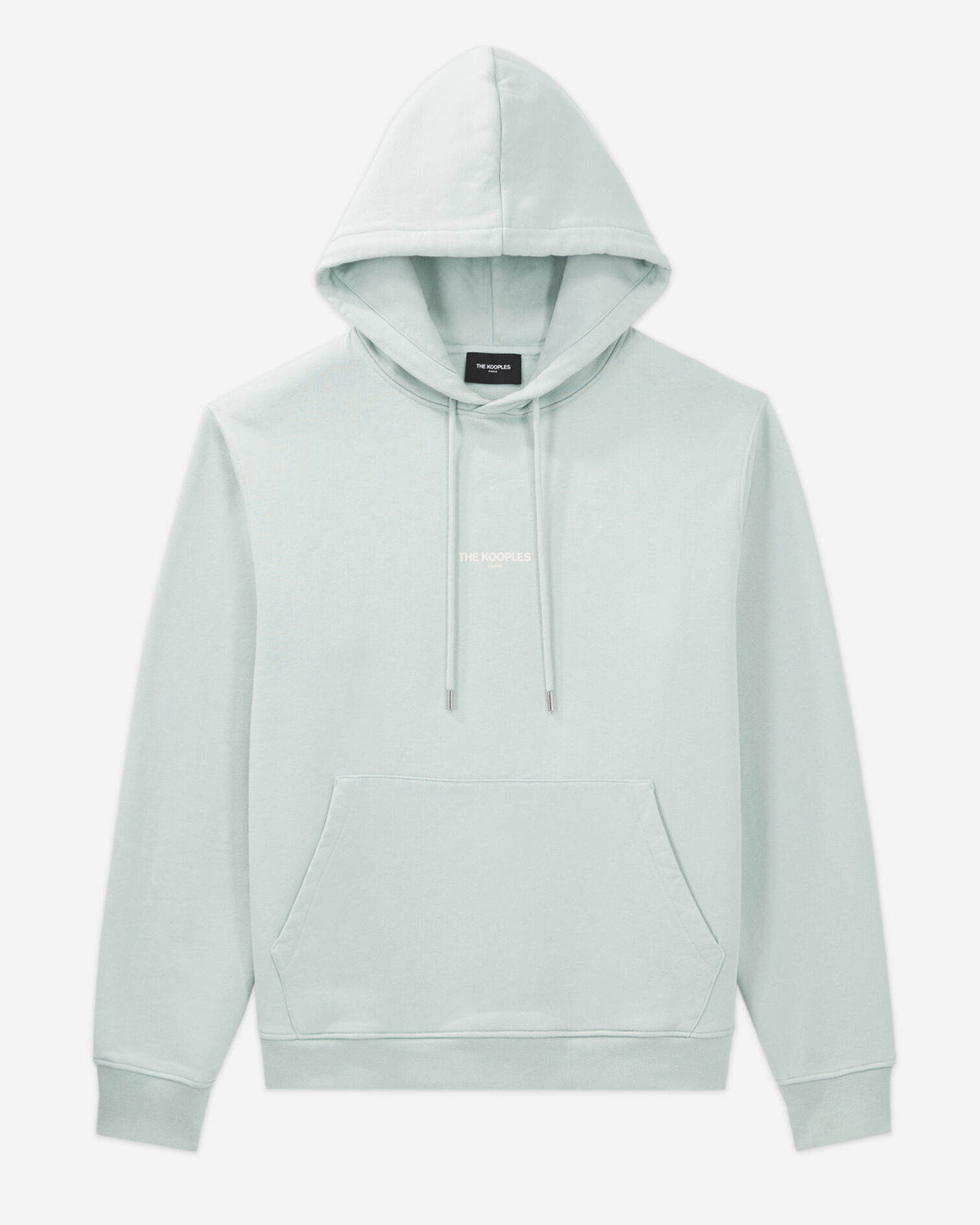Sweat vert d'eau capuche logo poitrine, GRIS BLEU, hi-res image number null