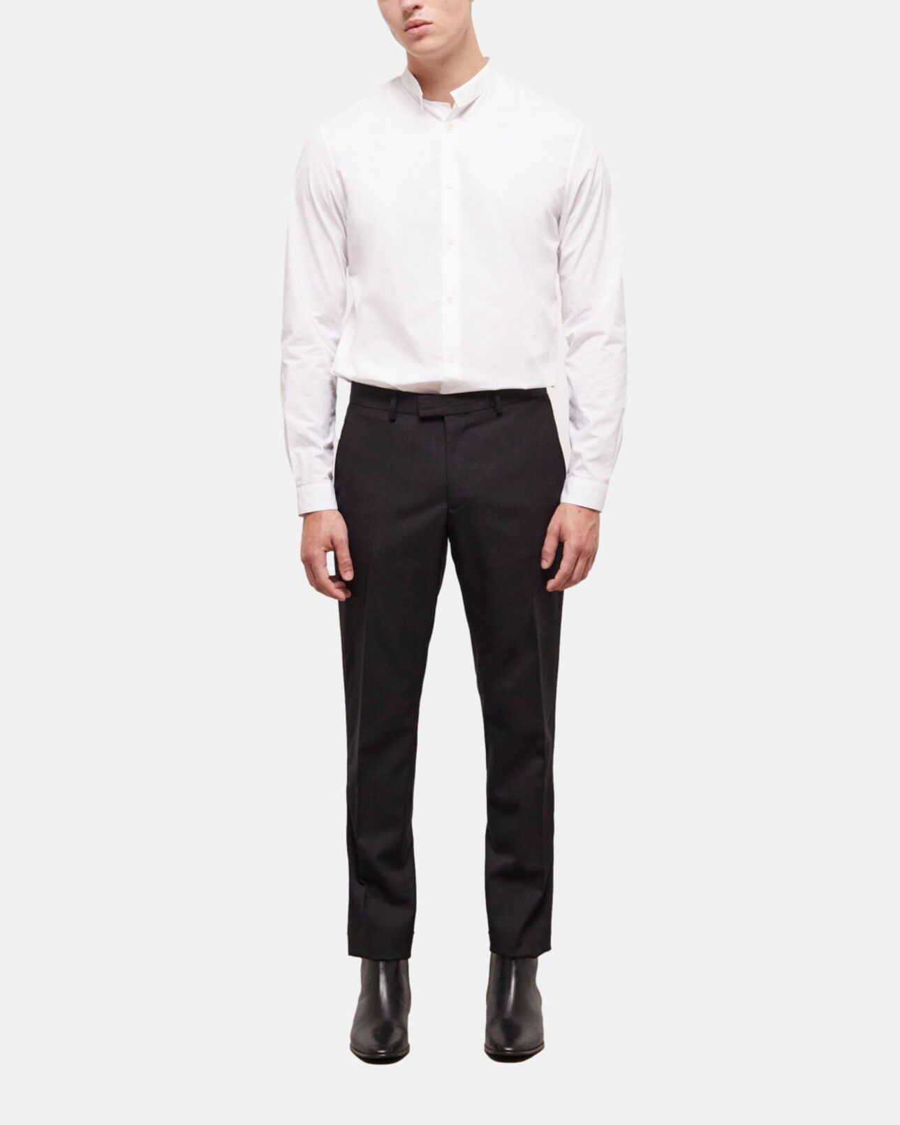The Kooples MEN BLACK black satin suit pants