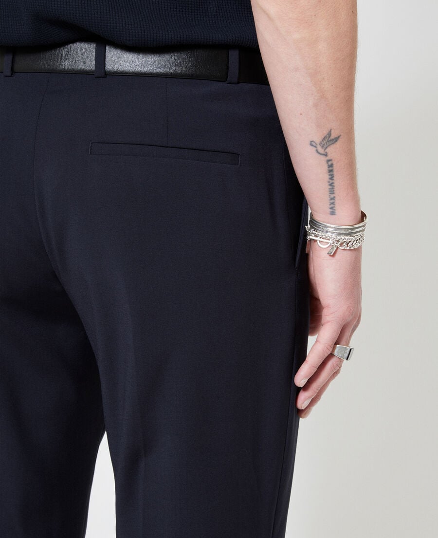 The Kooples HOMME DARK NAVY pantalon de costume droit en laine marine