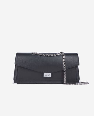 The Kooples WOMEN BLACK emily long bag in black leather