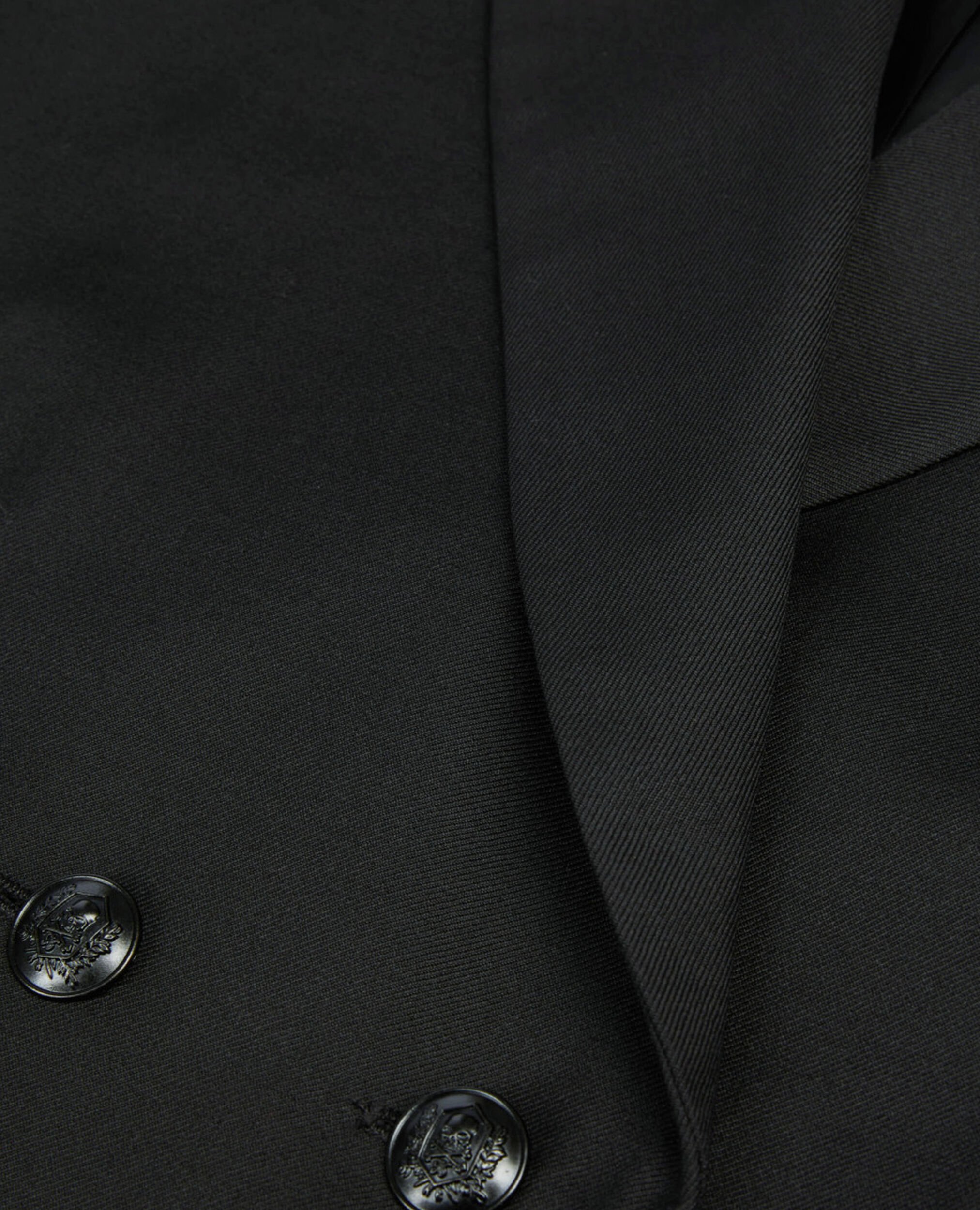 Short black wool-blend pleated jacket, BLACK, hi-res image number null