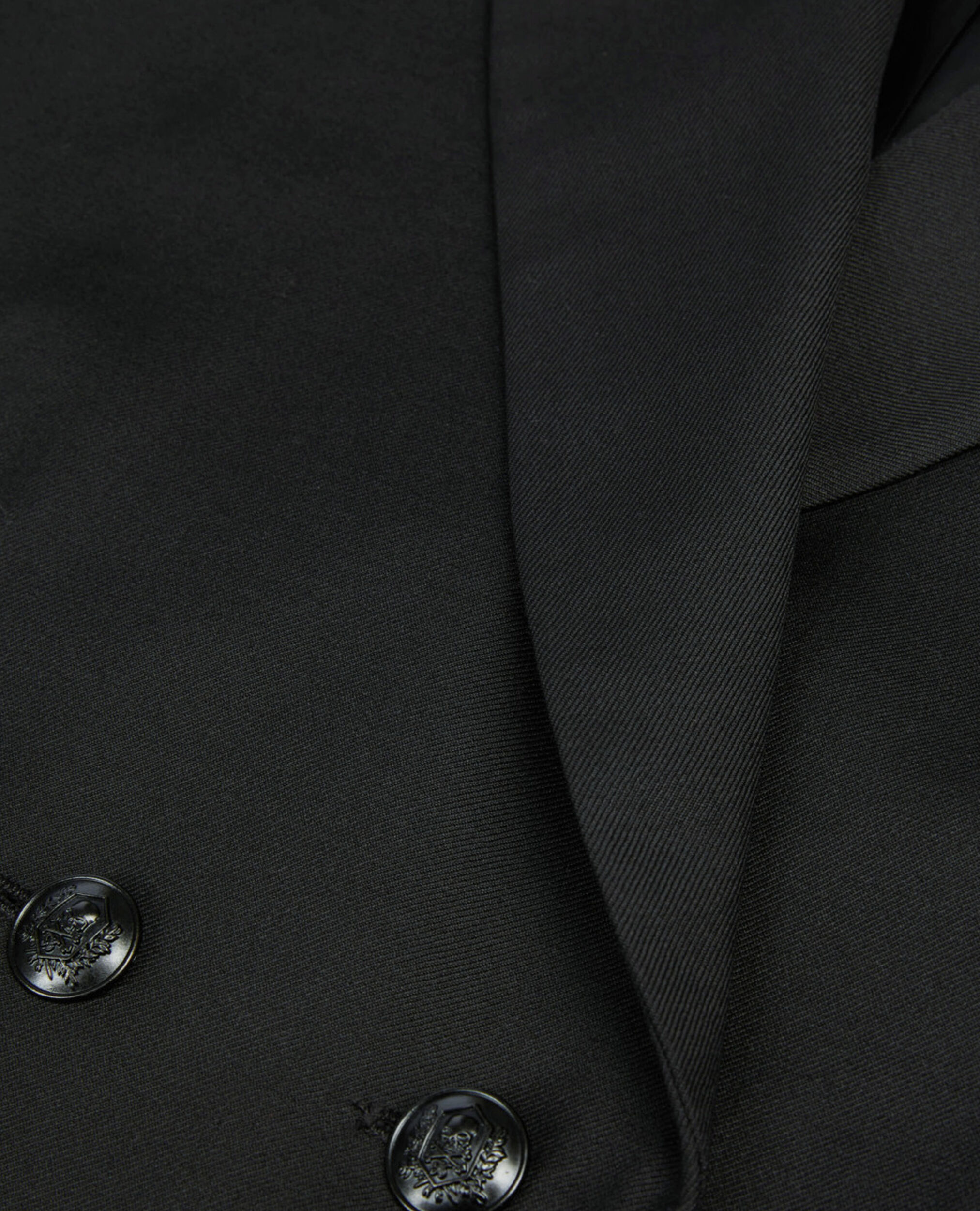 Short black wool-blend pleated jacket, BLACK, hi-res image number null