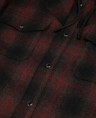 The Kooples HERREN BLACK-BORDEAUX blaue hemdjacke aus tweed mit karomuster