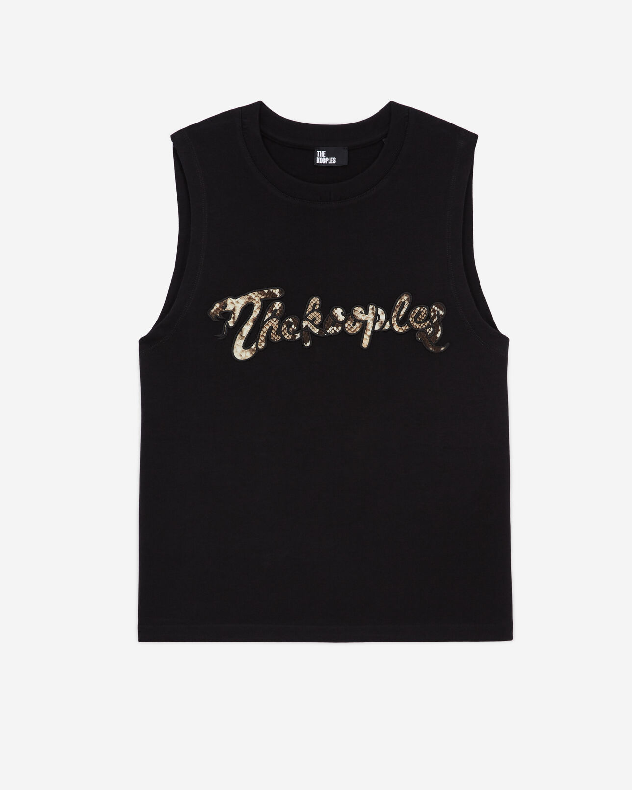 The Kooples WOMEN BLACK women's black t-shirt with snake logo print