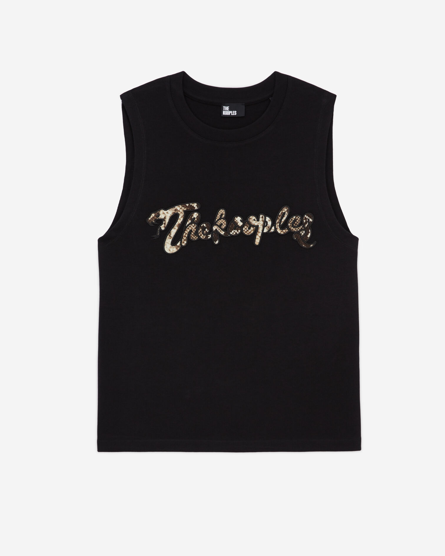 Women's black t-shirt with snake logo print, BLACK, hi-res image number null