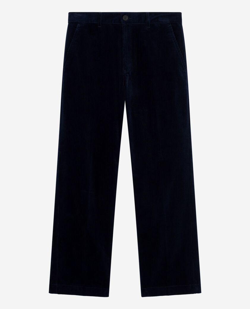 The Kooples HOMME NAVY pantalon large en velours côtelé marine