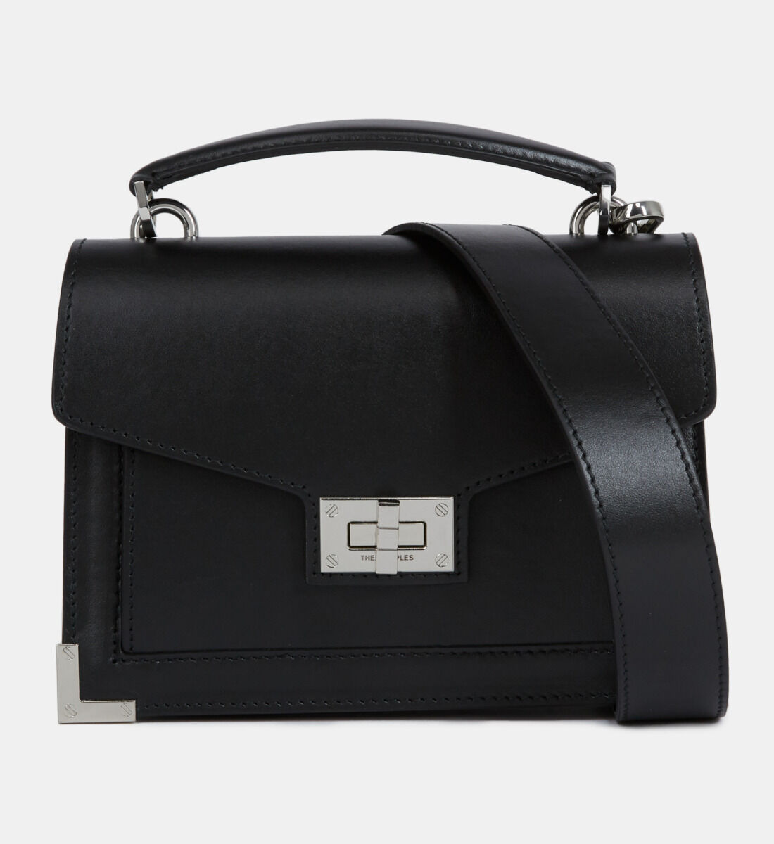 Jill black leather shopping bag with studs | The Kooples