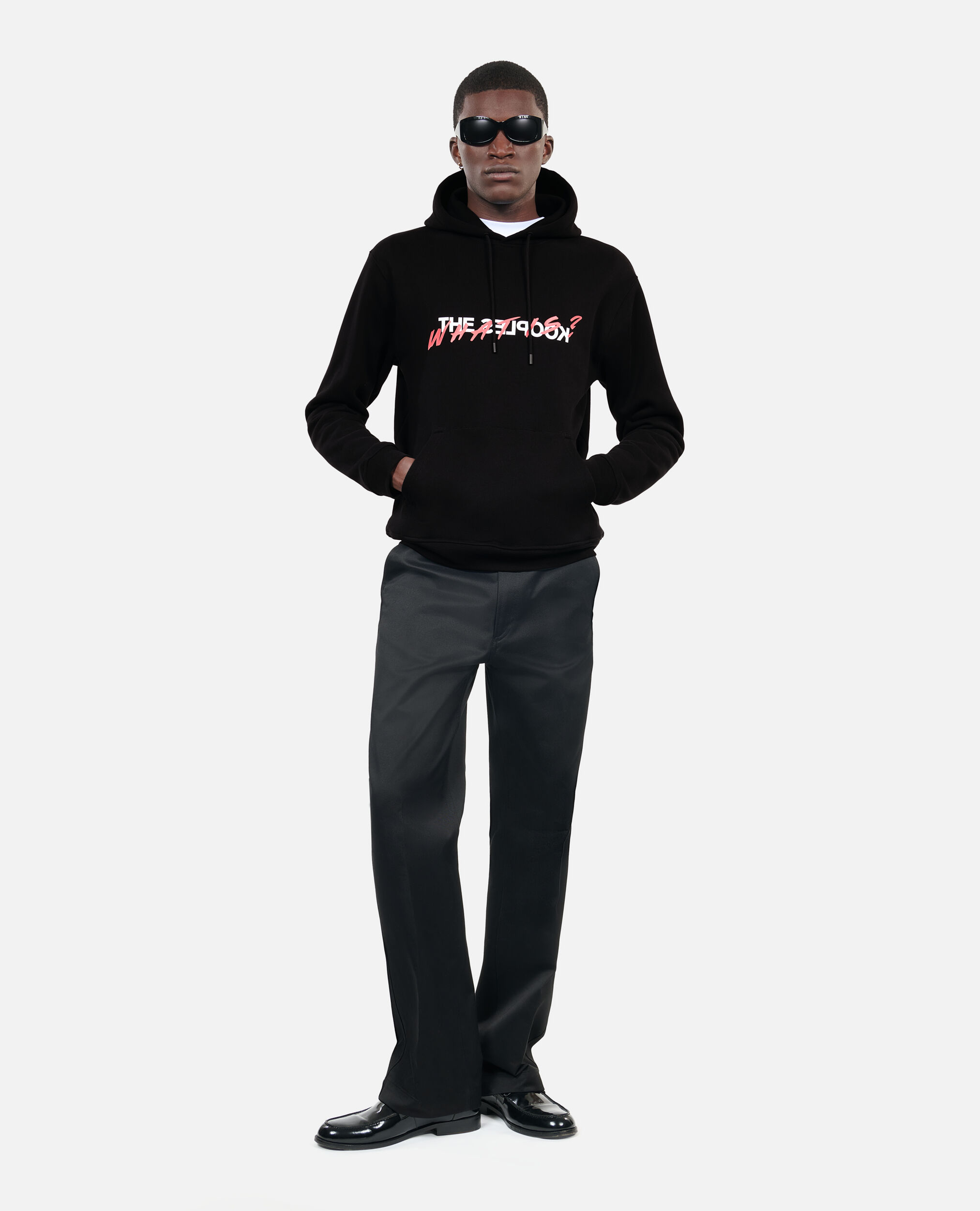 Plain black hoodie for printing outlet