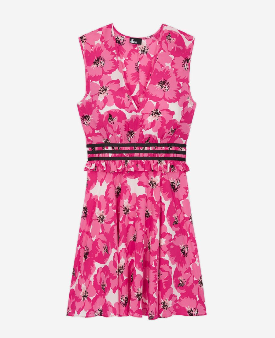 robe courte imprimée en soie