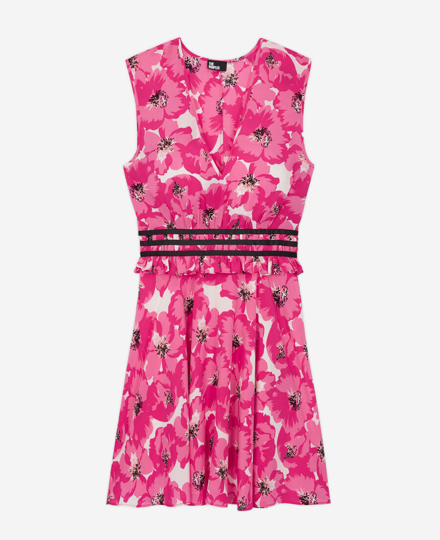 Short printed silk dress | The Kooples - US