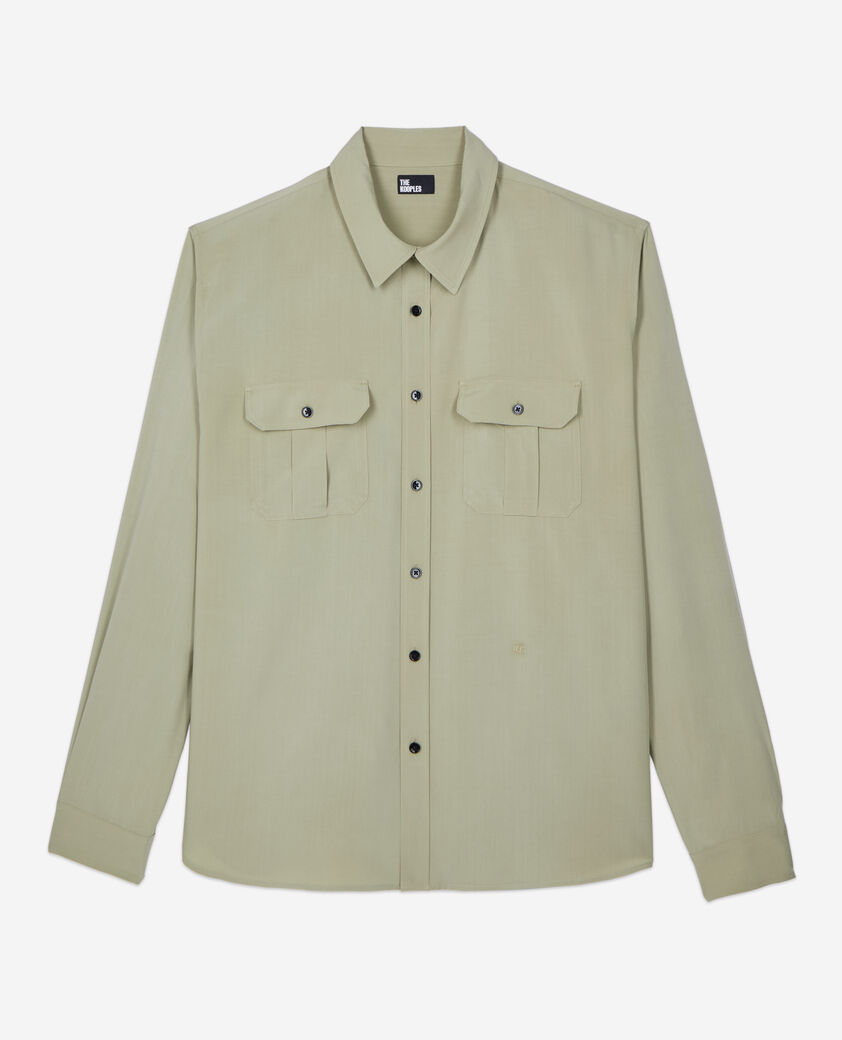 The Kooples HERREN KAKI GREY hellgrünes hemd