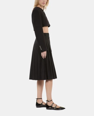 The Kooples DAMEN BLACK langer, schwarzer faltenrock