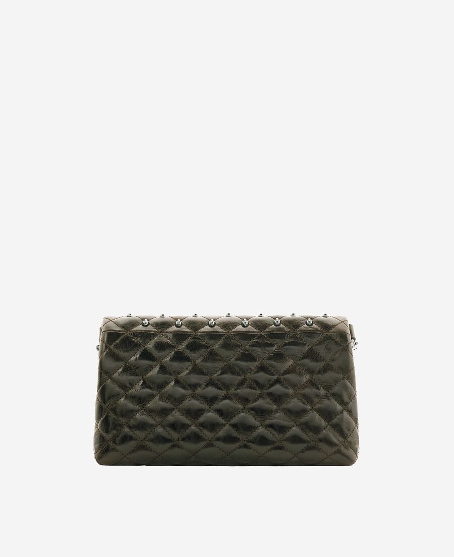 The Kooples F OLIVE heritage small green leather pouch