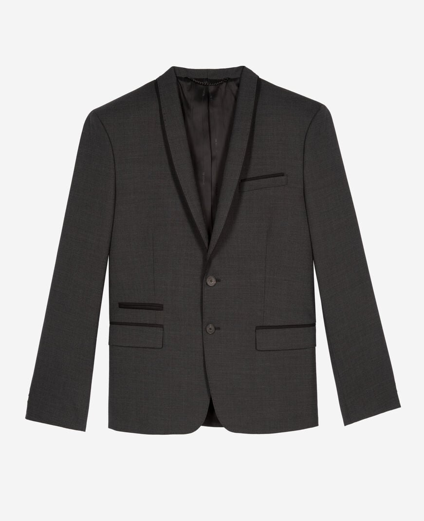 The Kooples HERREN BLACK GREY anzugjacke aus wollgemisch mikrokaro schwarz