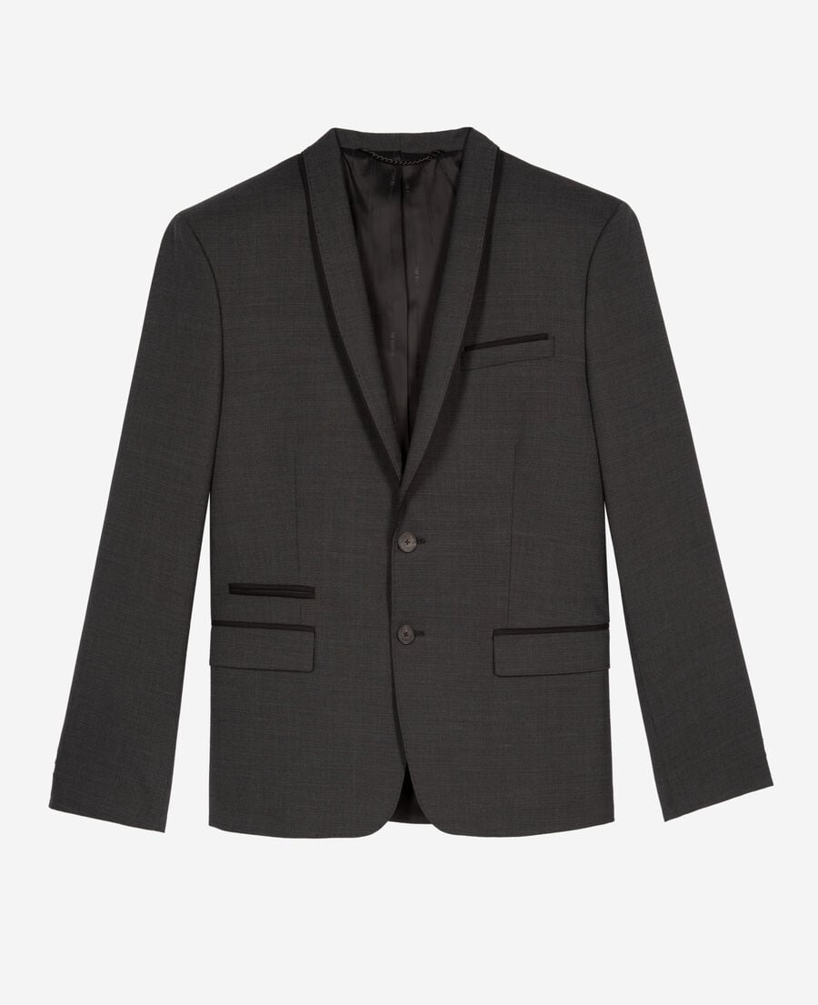 The Kooples HERREN BLACK GREY anzugjacke aus wollgemisch mikrokaro schwarz