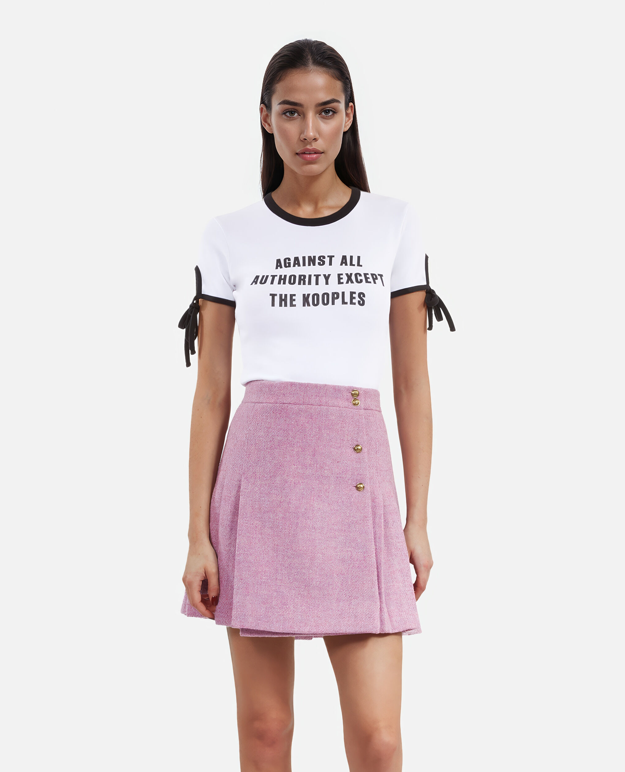 The Kooples x Harris Tweed short pleated skirt