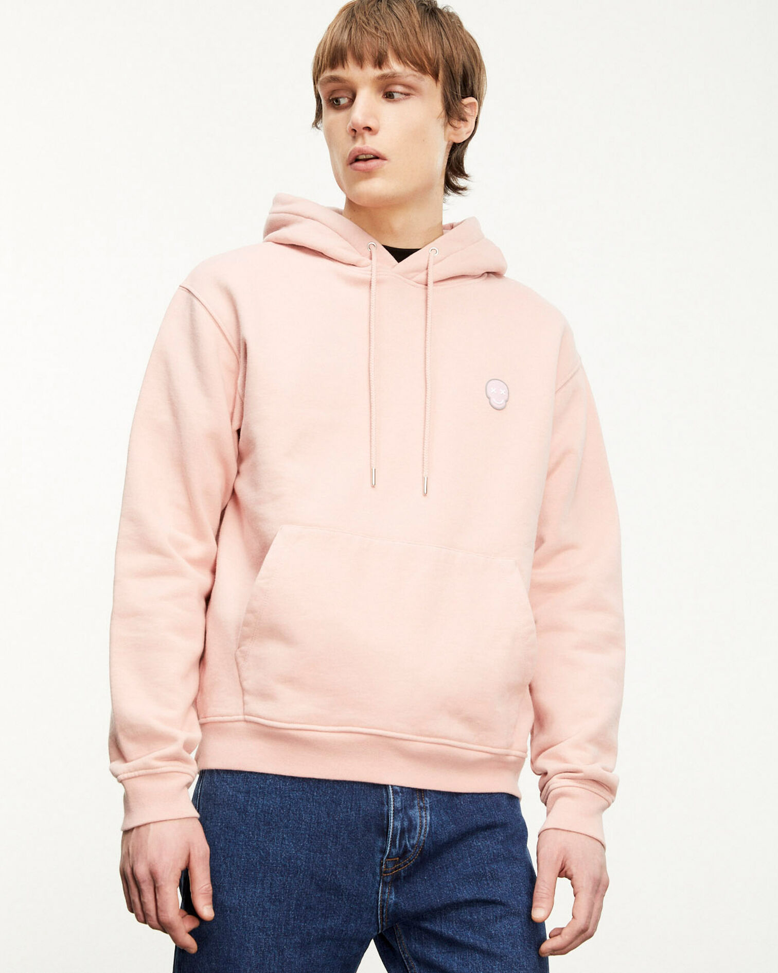 Sweat rose pâle à capuche et badge, PINK, hi-res image number null