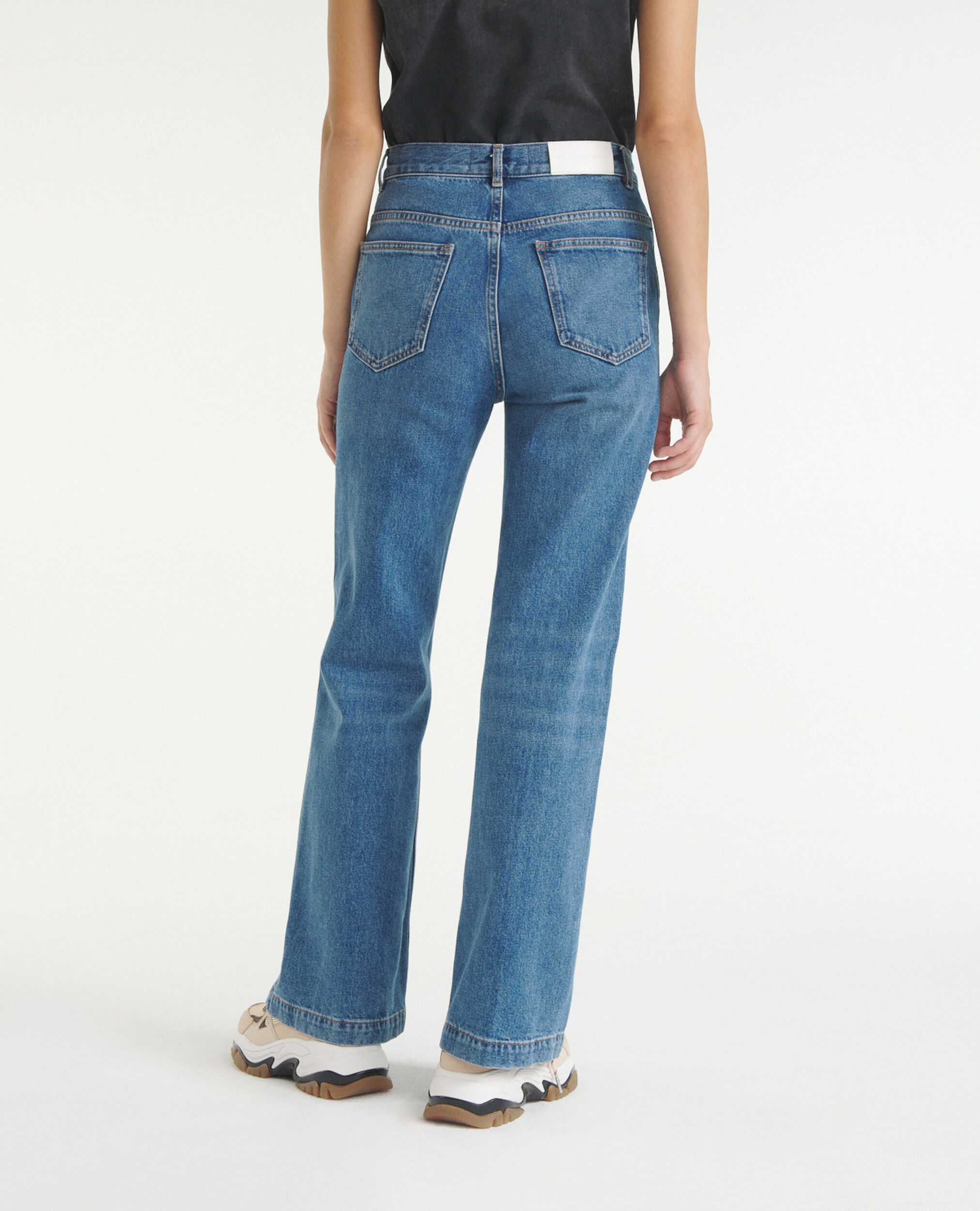 Light blue straight-cut jeans w/side pockets, BLUE DENIM, hi-res image number null