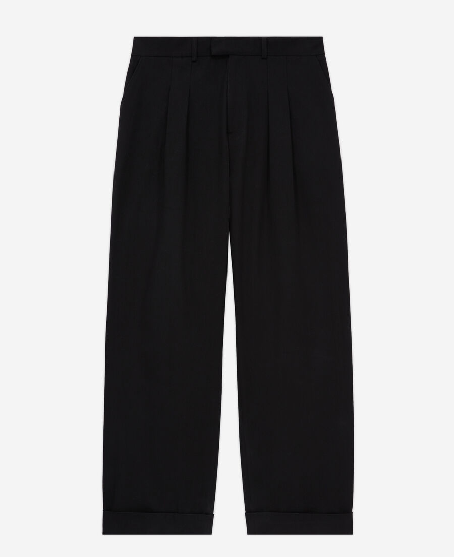 wide-leg black pants