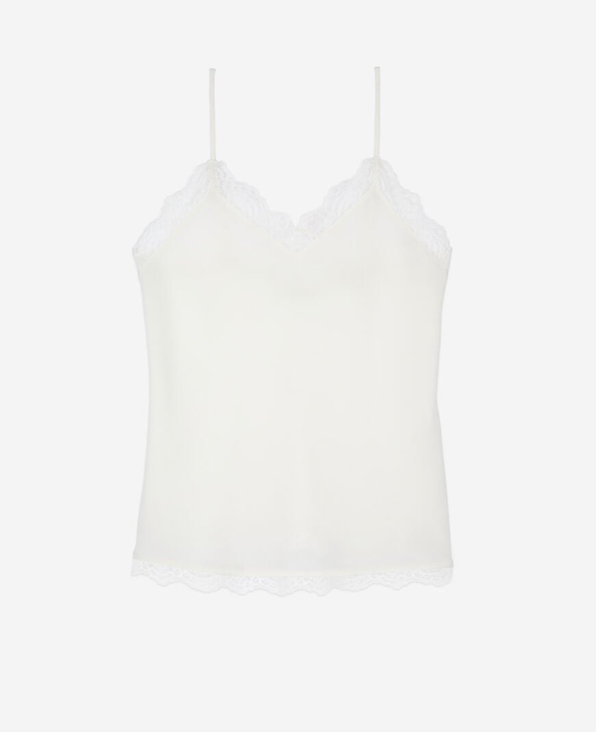 The Kooples WOMEN ECRU ecru silk and lace camisole
