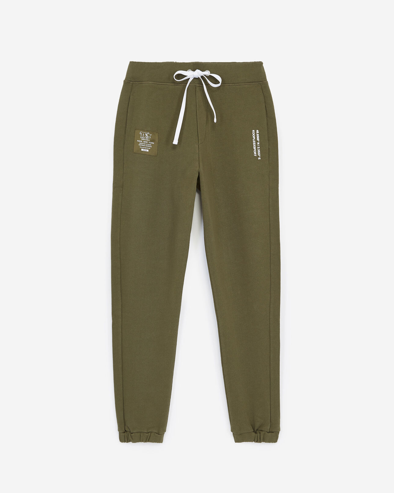 The Kooples WOMEN KAKI the kooples lace-up khaki cotton joggers