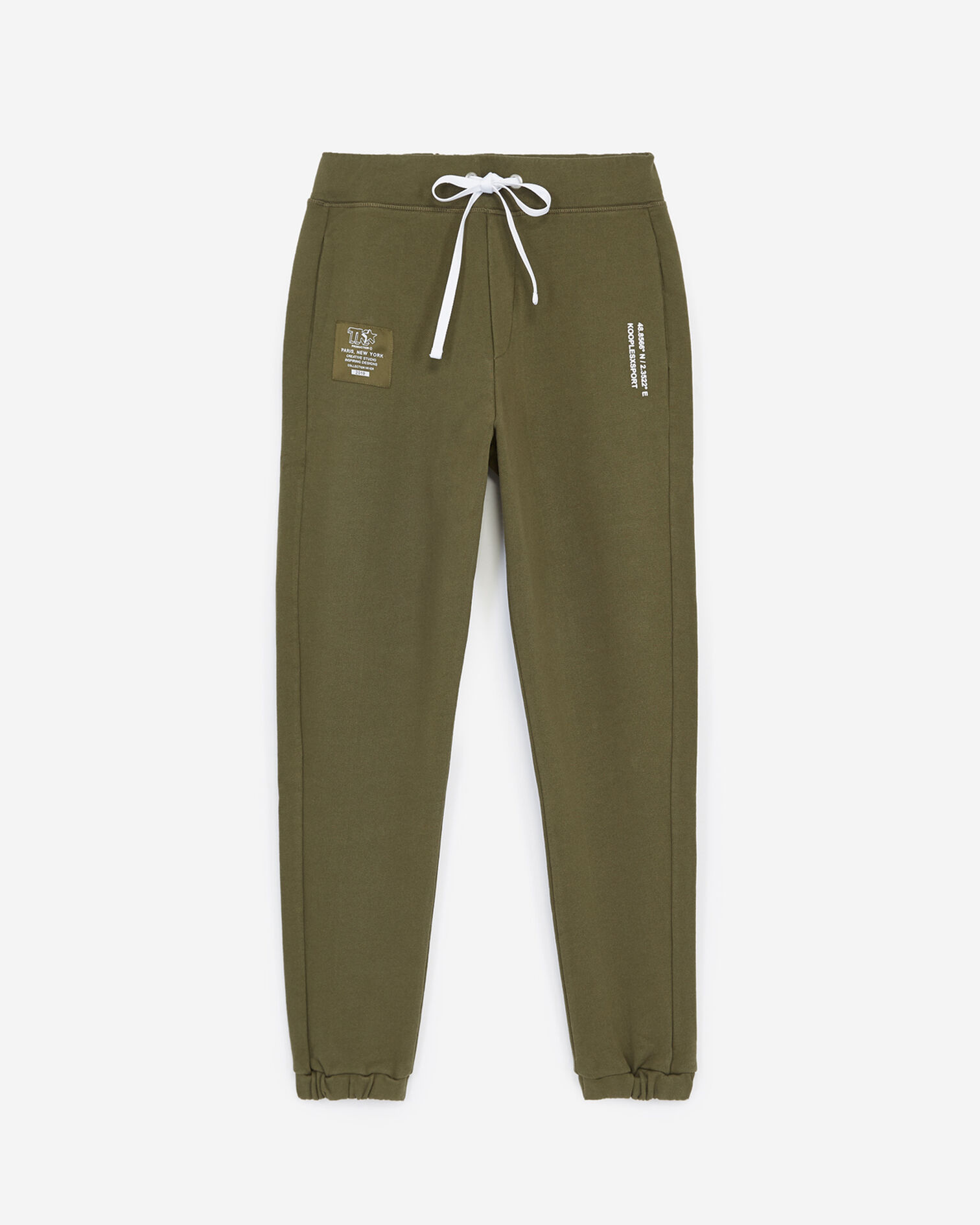 The Kooples lace-up khaki cotton joggers, KAKI, hi-res image number null