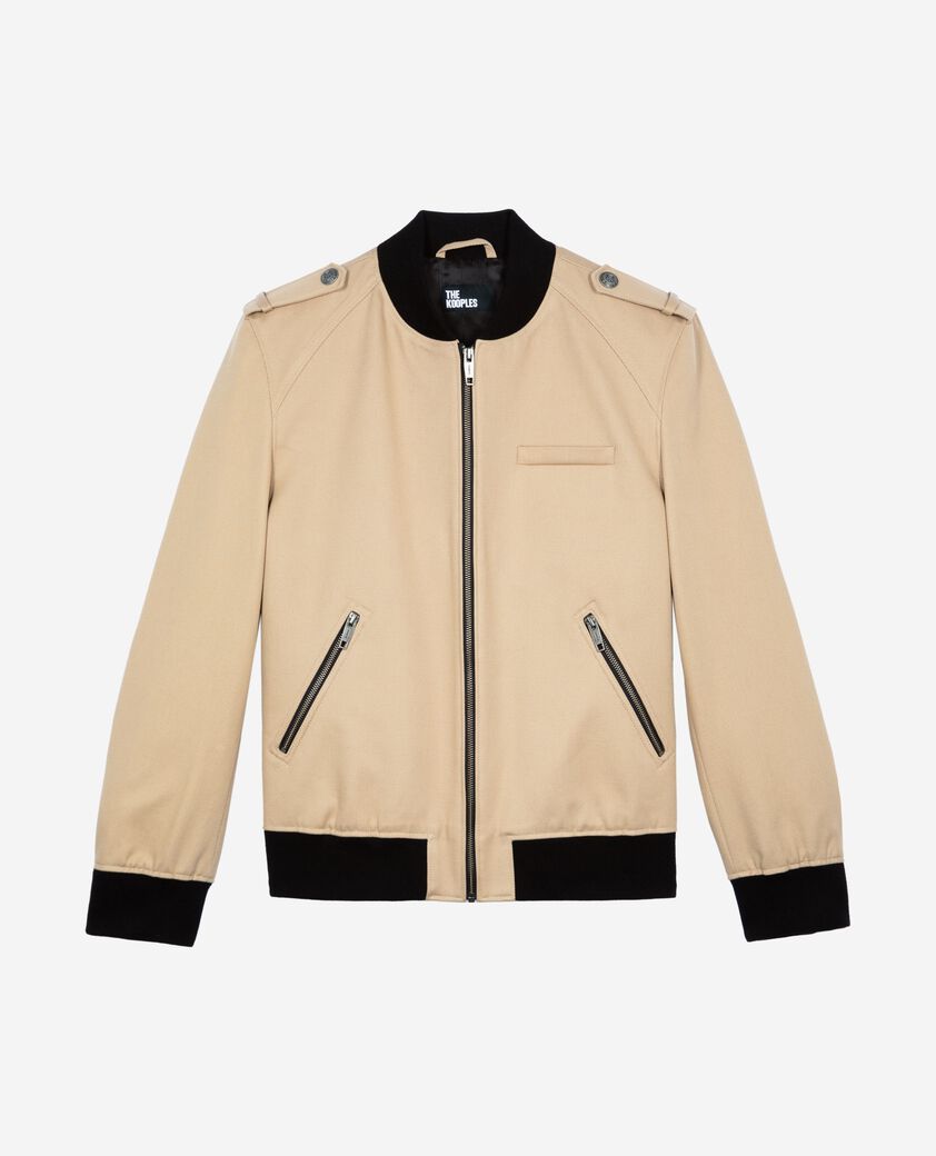 The Kooples HERREN BEIGE teddyjacke aus baumwolle in beige
