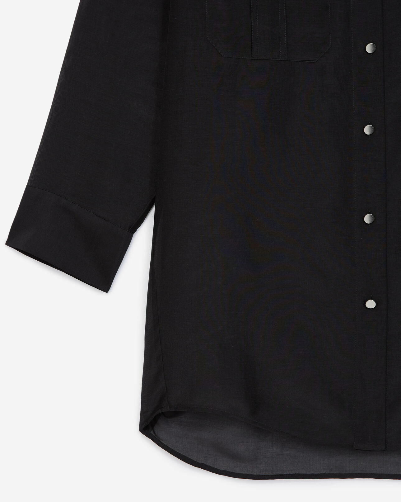 The Kooples WOMEN BLACK long black shirt with breast pockets