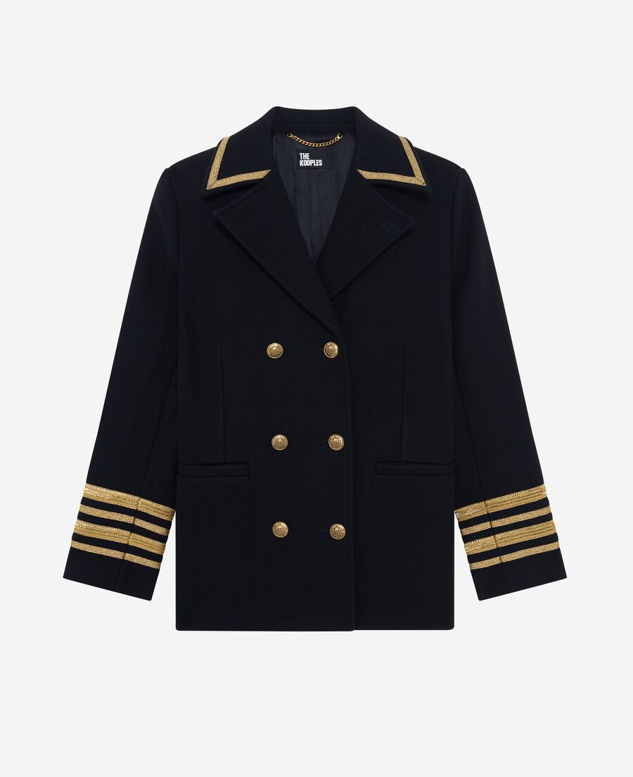 The Kooples WOMEN NAVY navy wool officer's pea coat