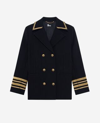 The Kooples WOMEN NAVY navy wool officer's pea coat