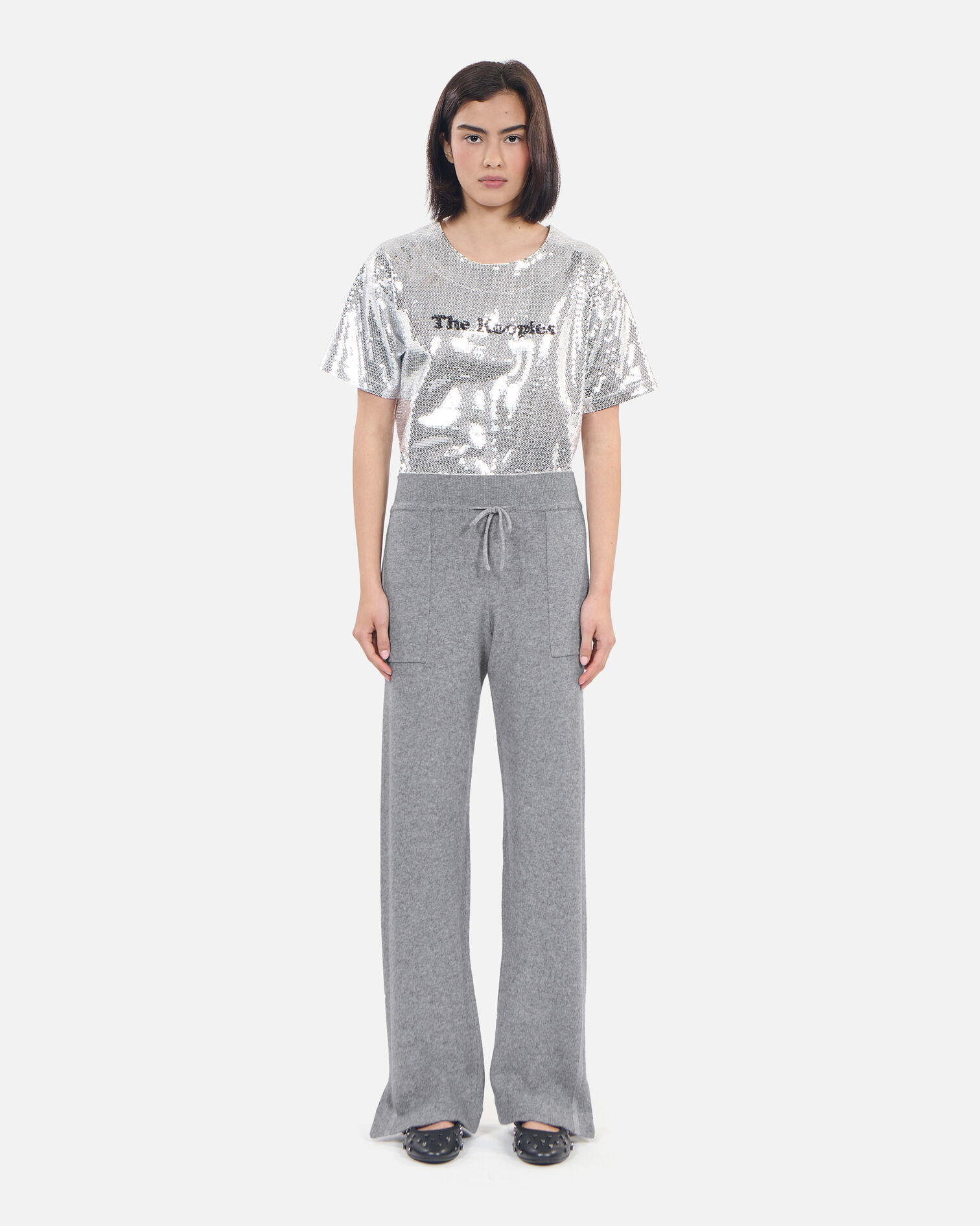 Grey wool and cashmere trousers, MIDDLE GREY MEL, hi-res image number null