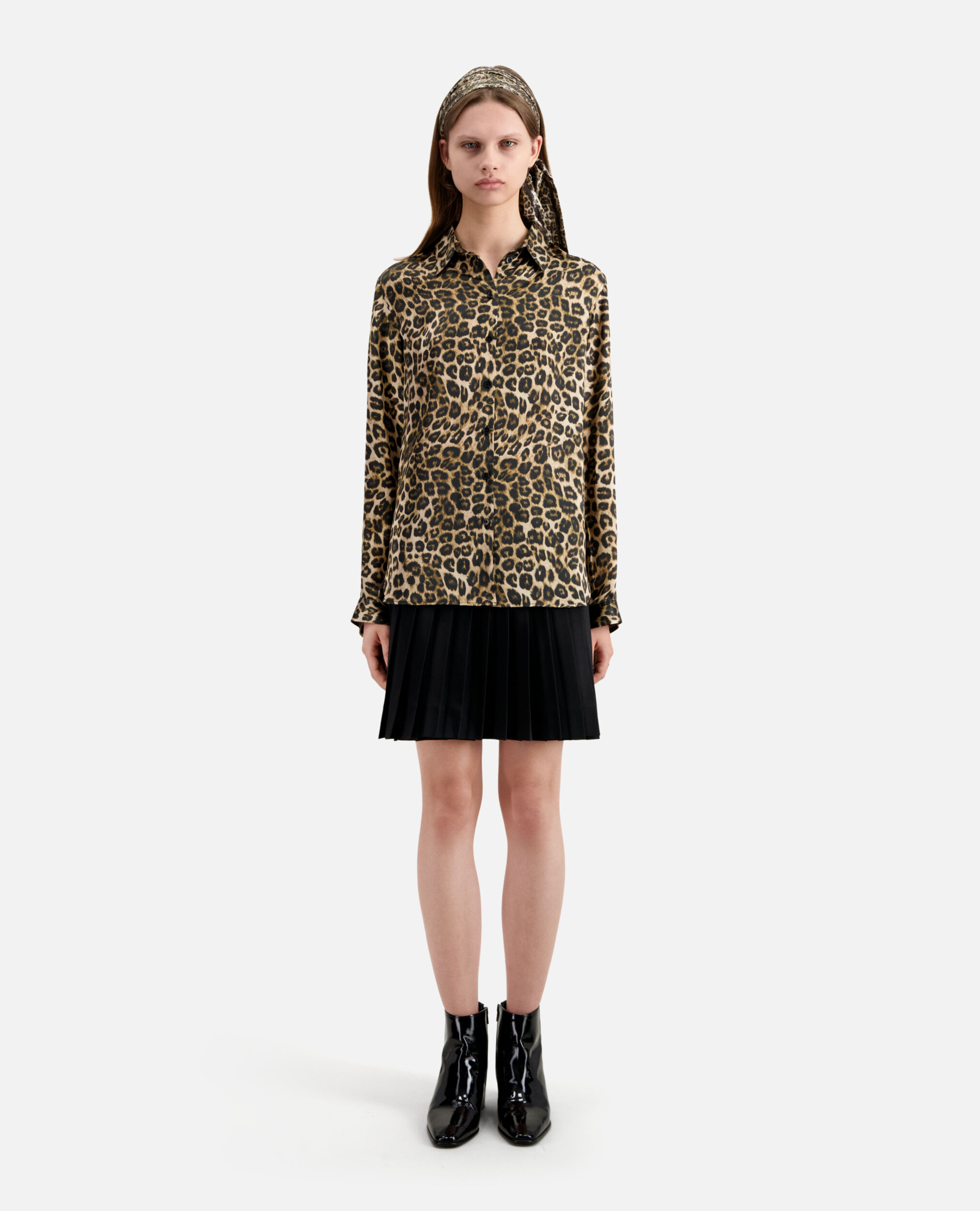 Leopard print silk shirt, LEOPARD, hi-res image number null
