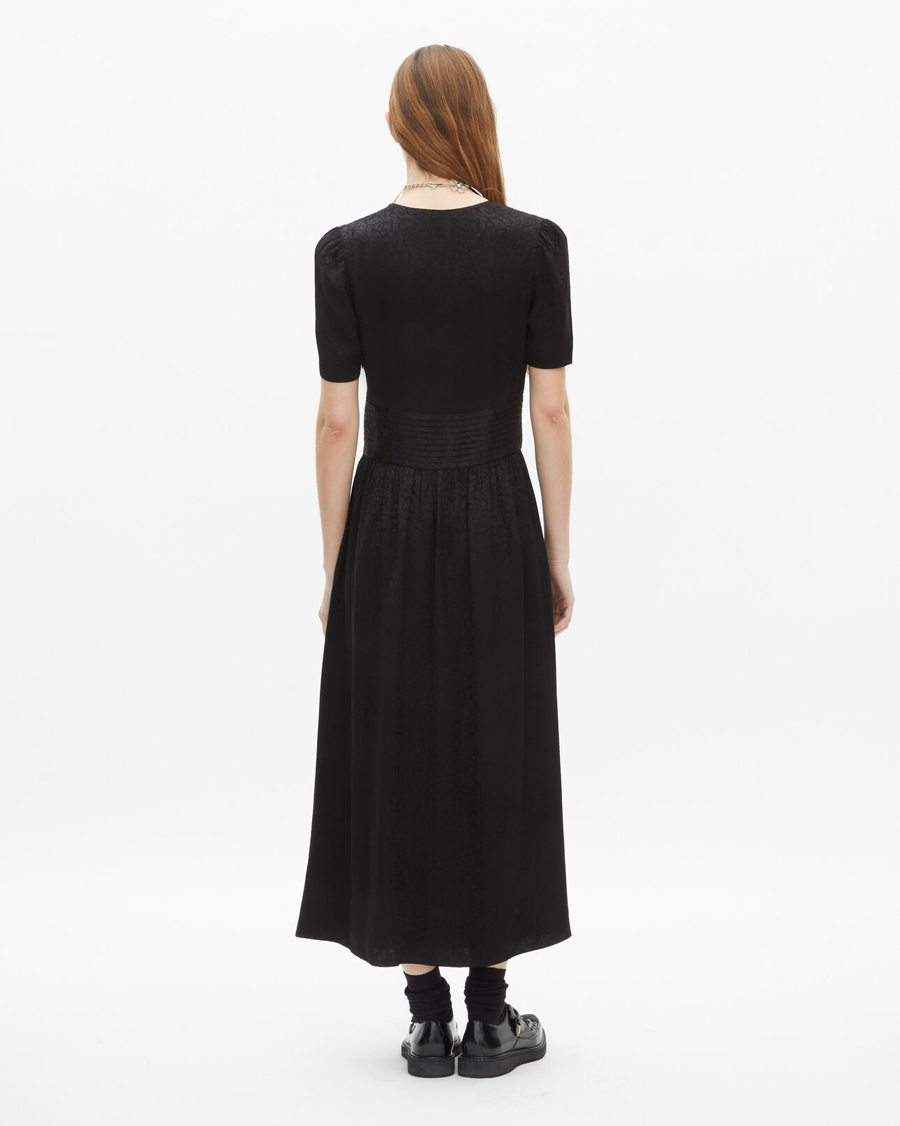 The Kooples WOMEN BLACK black jacquard maxi dress