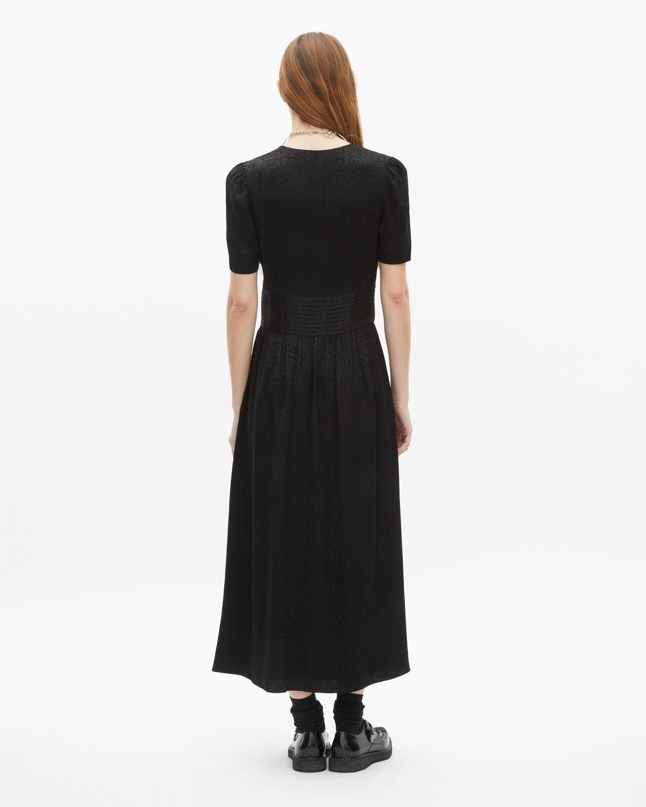 The Kooples WOMEN BLACK black jacquard maxi dress