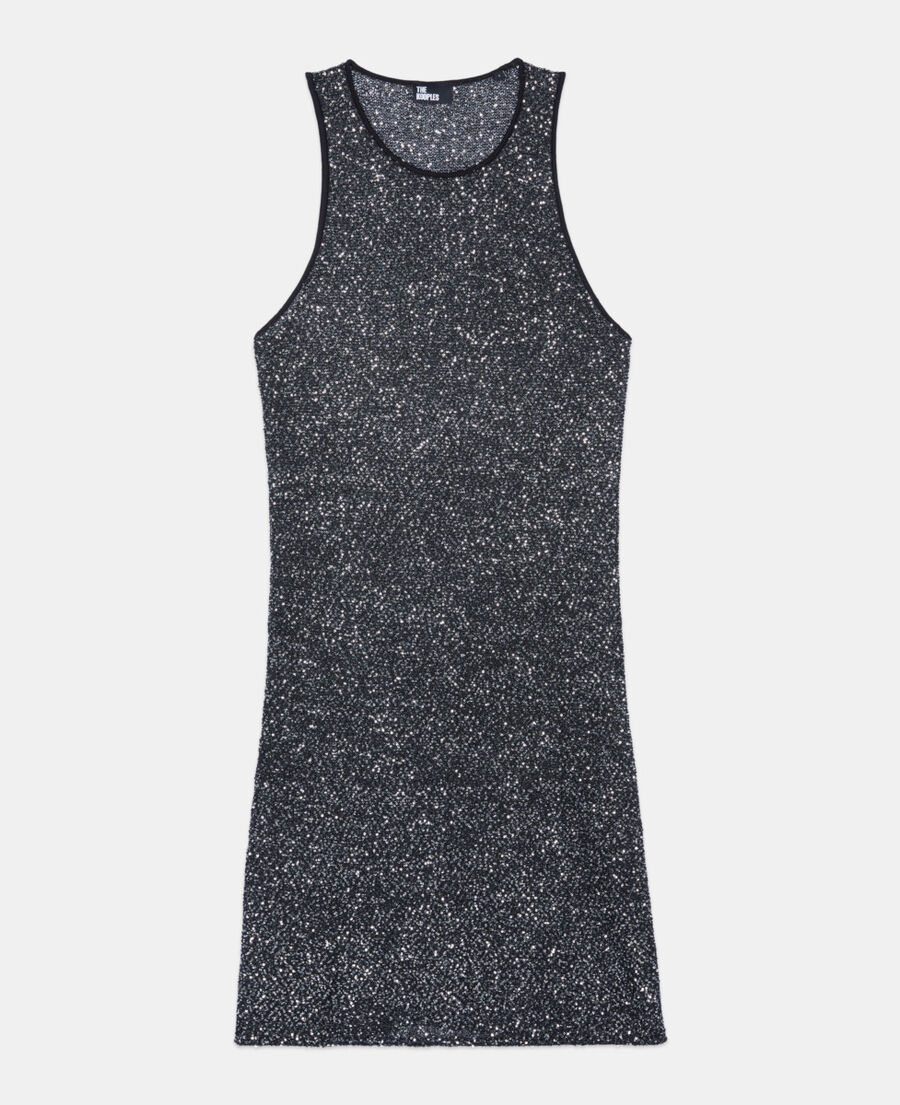 The Kooples F BLACK black sequin knit short dress