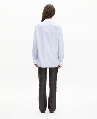 The Kooples WOMEN BLUE blue striped cotton shirt