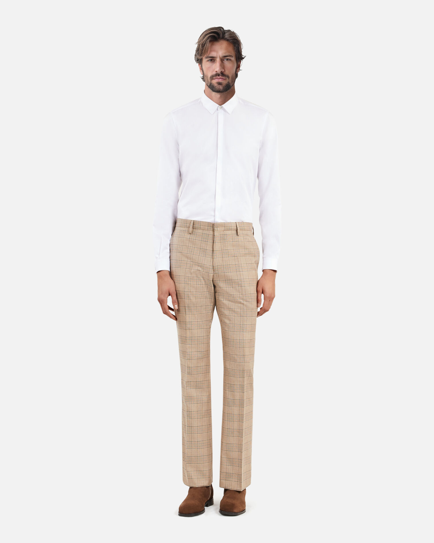 Anzughose Prince of Wales beige, BEIGE-BROWN, hi-res image number null