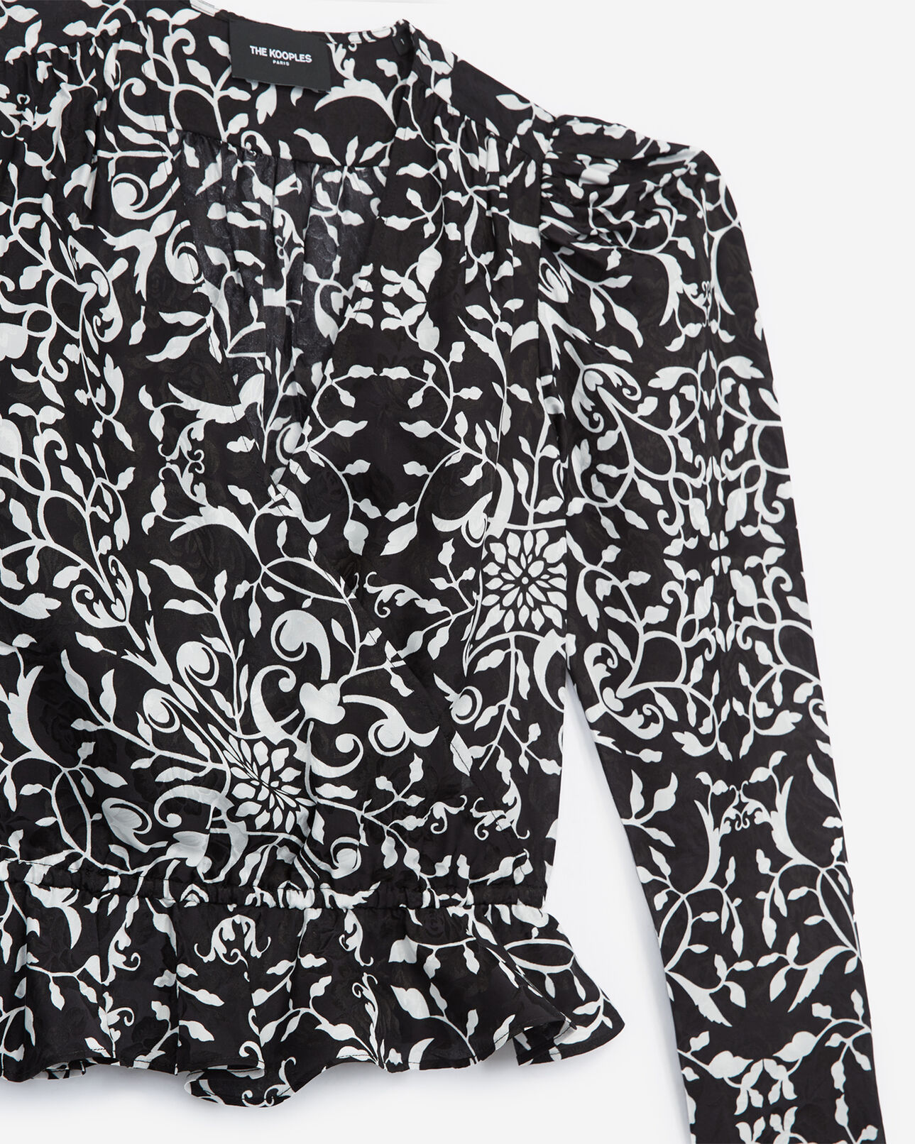 The Kooples FEMME BLACK top noir croisé motifs