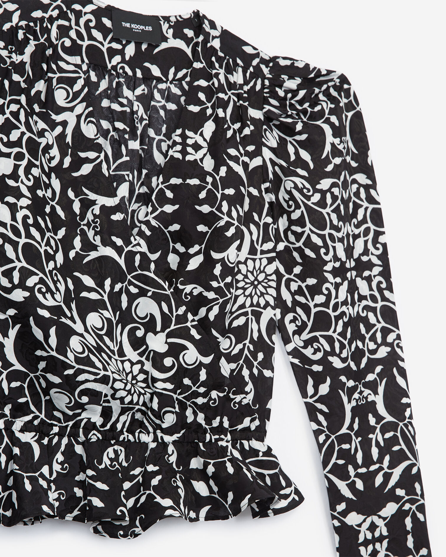 Top noir croisé motifs, BLACK, hi-res image number null