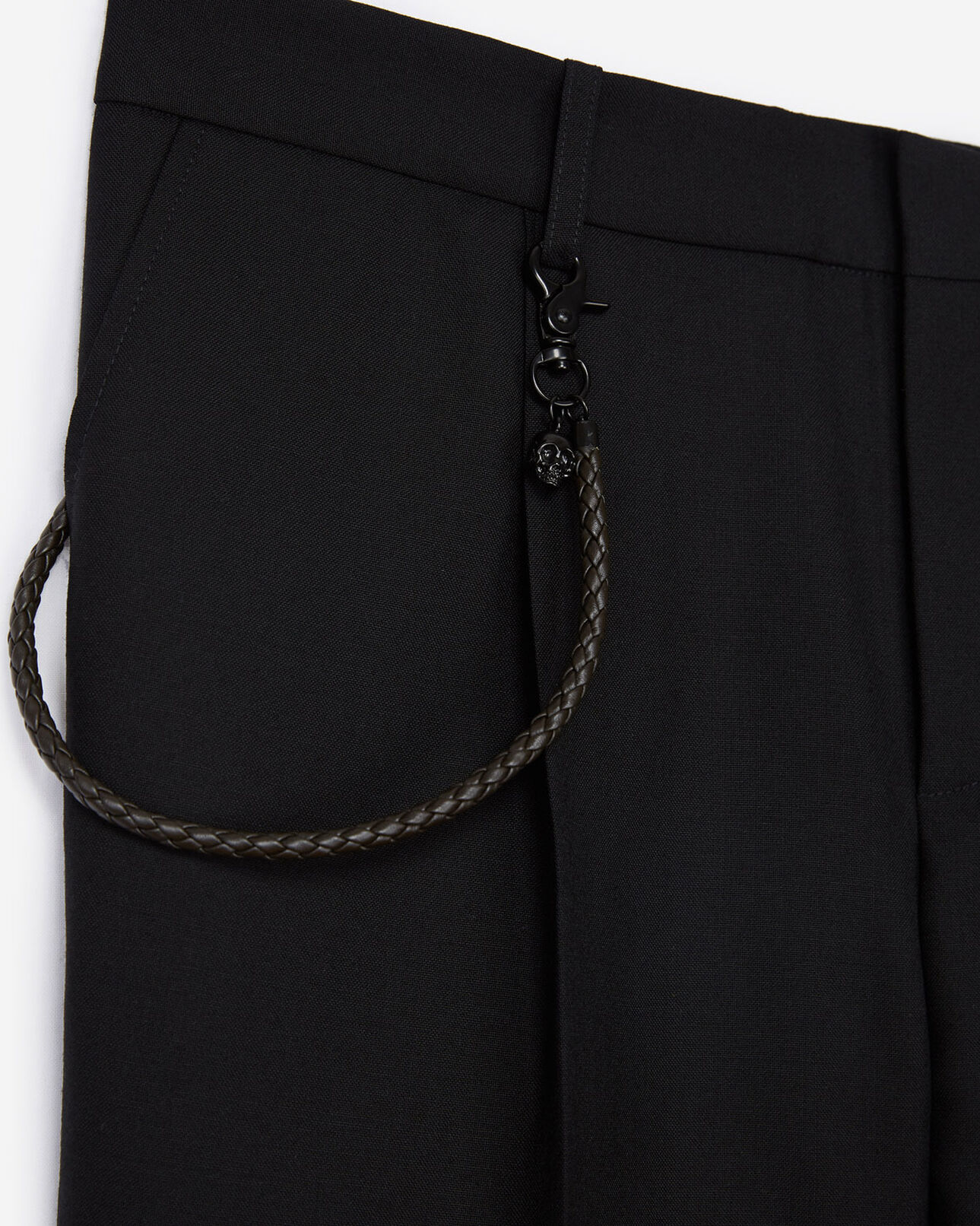 The Kooples HERREN BLACK schwarze chinohose mit abnehmbarem kettchen