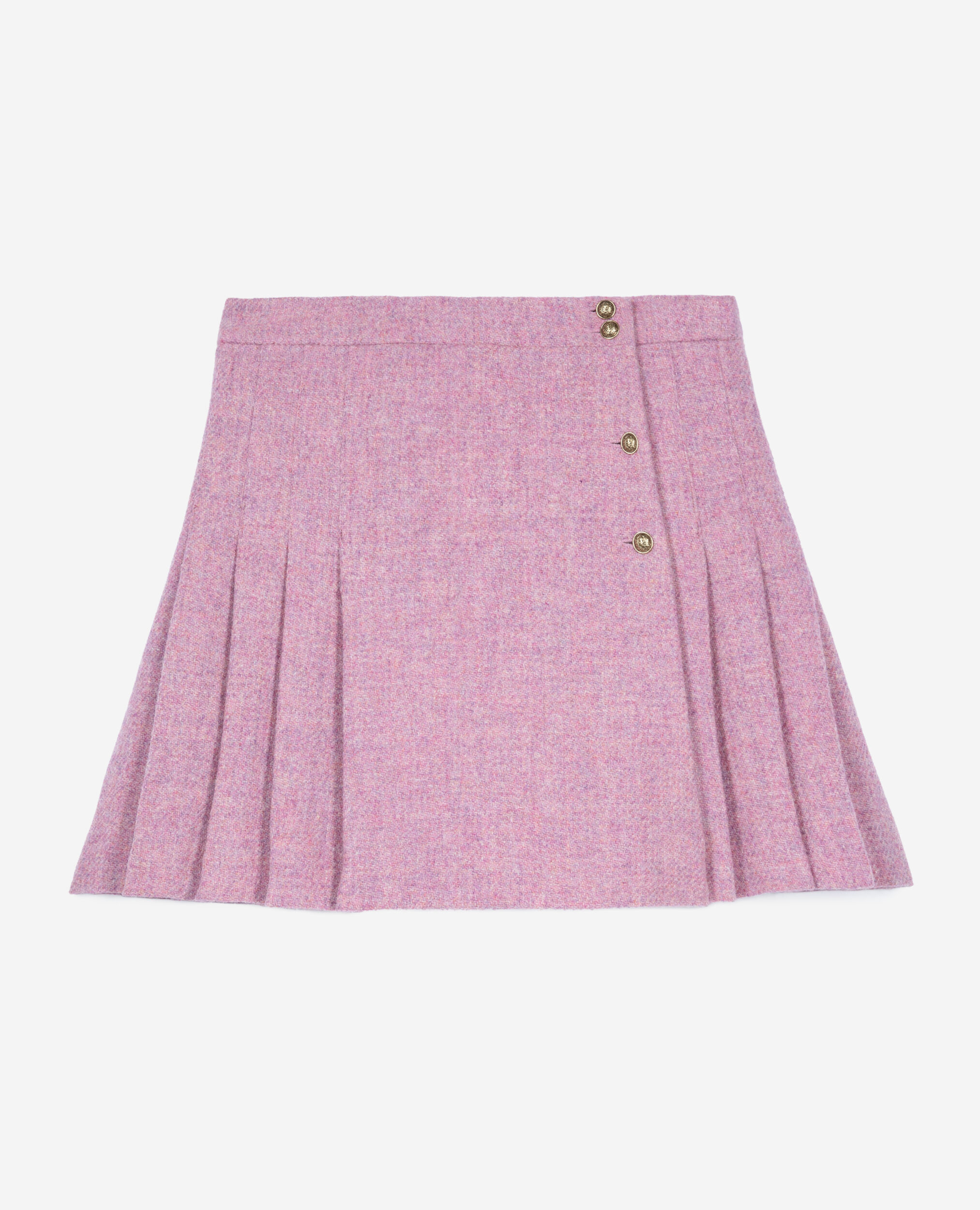 Pleated pink tweed skirt shop