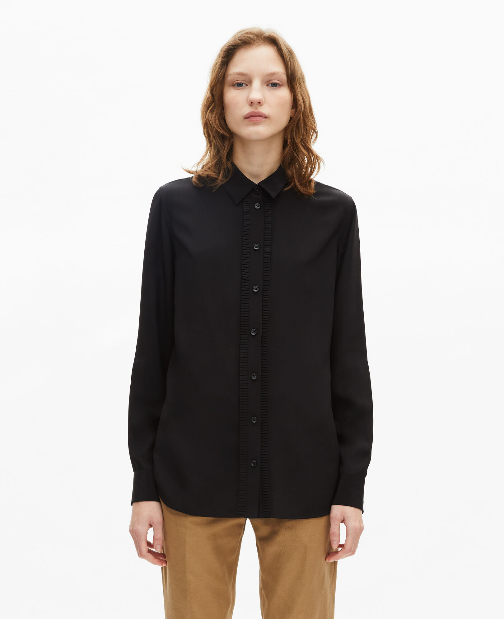 The Kooples FEMME BLACK chemise en soie noire