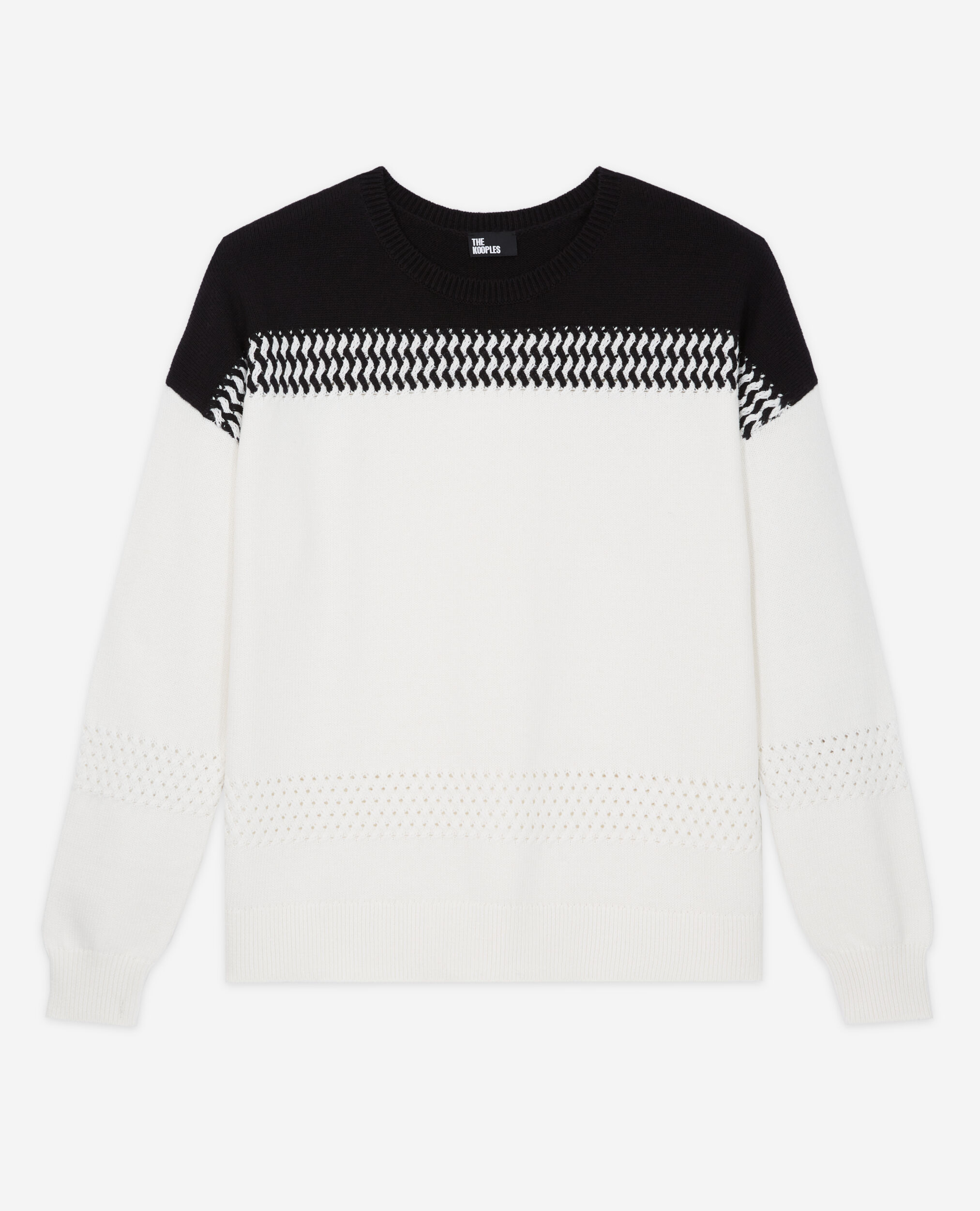 Two-tone jumper, WHITE / BLACK, hi-res image number null