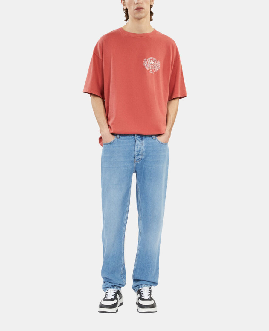 The Kooples HOMME RED BRIQUE t-shirt avec sérigraphie rouge